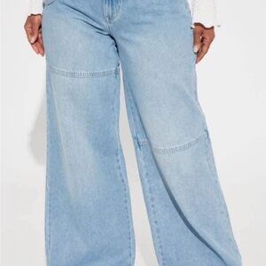 Fashion Nova Sky Blue Flare Jeans